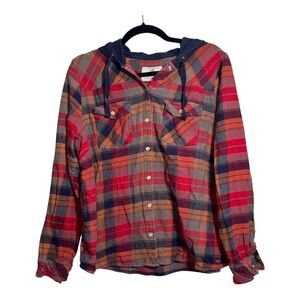 LEGENDARY WHITETAILS Plaid Flannel Hoodie Size XL Women’s Lumber Jane Hoodie